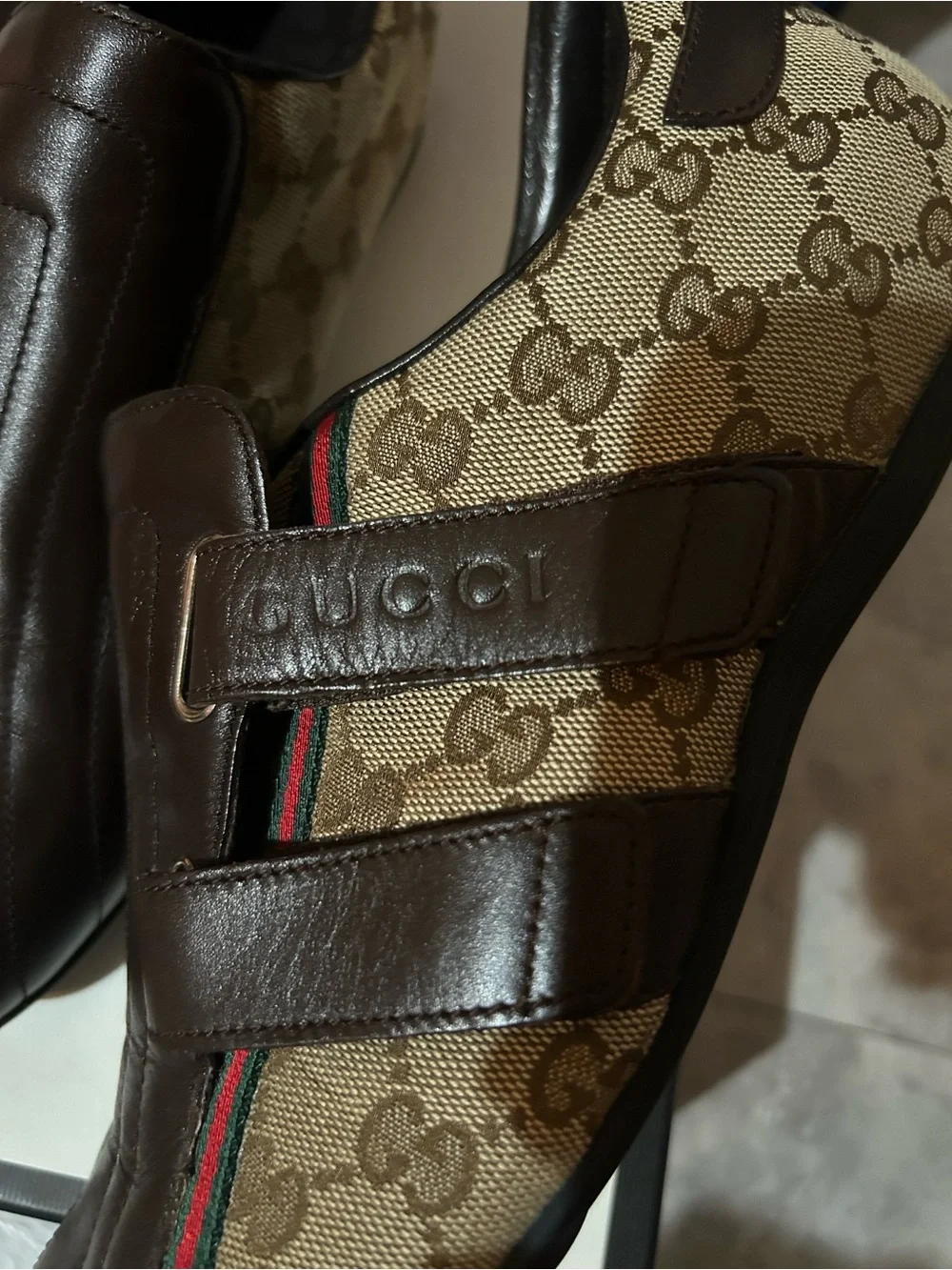 Gucci canvas leather Oxford